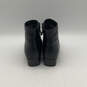 Womens Black Leather Almond Toe Side Zip Ankle Booties Size 9 image number 4