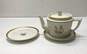 Royal Copenhagen Porcelain Tea Pot with Lid and 2 Plates Fine China 3 pc Set image number 1
