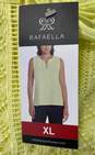 NWT Rafaella Womens Lemon Yellow Cotton Sleeveless Split Neck Tank Top Size XL image number 5