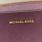 Womens Purple Leather Adjustable Chain Strap Zip Crossbody Purse image number 3