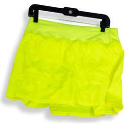 Lululemon Womens Neon Yellow Elastic Waist Pull On Athletic Skort Size 8