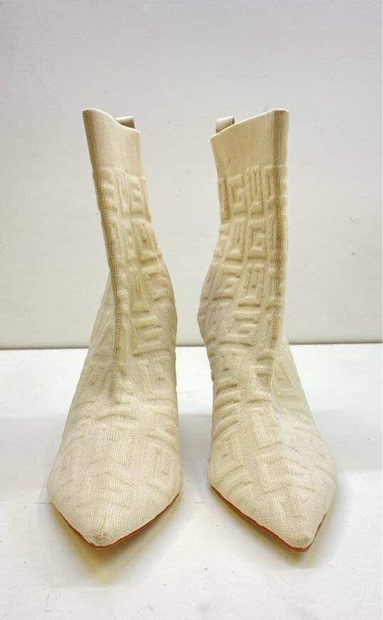Guess Dallyca Logo Sock Boots Ivory 10 image number 2