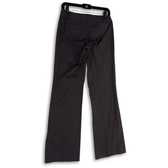 Womens Gray Flat Front Straight Leg Stretch Pockets Trouser Pants Size 0 image number 2