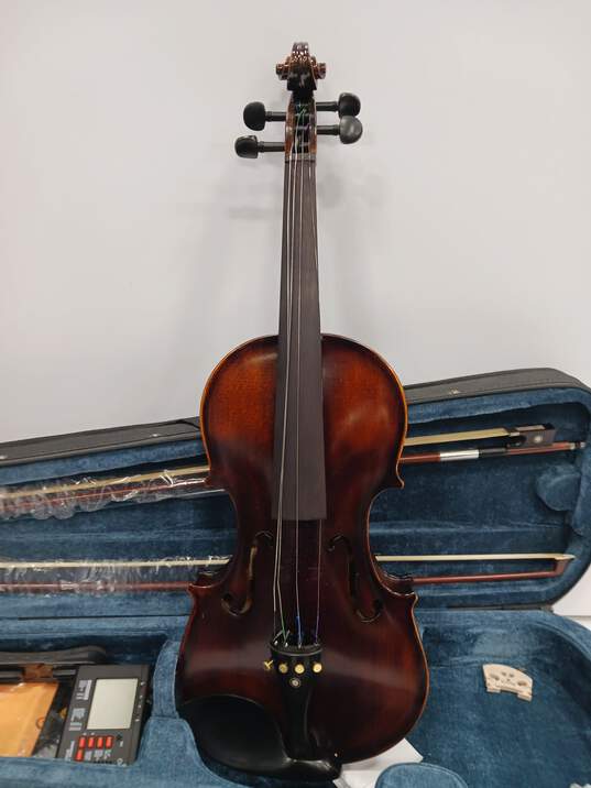 Mendini 4 String Acoustic Violin w/Case and Accessories image number 2