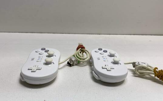 Set Of 2 Nintendo Wii Classic Controllers- White image number 2