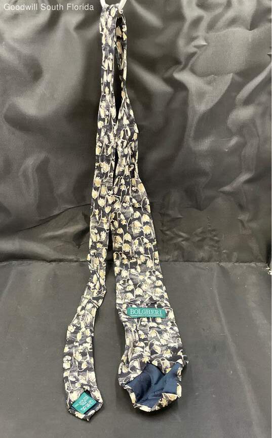 Bolgheri Mens Black Floral Tie image number 2