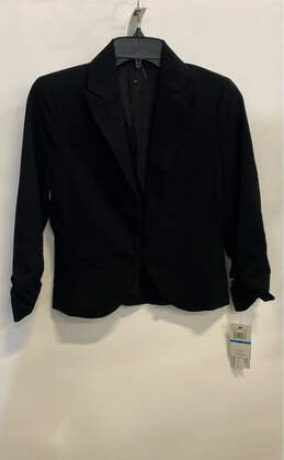 NWT Amanda & Chelsea Womens Black Long Sleeve Pockets Coat Jacket Size 0P