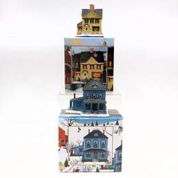 Lang and Wise Town Hall Collectibles Miniature Building Mixed Bundle IOB