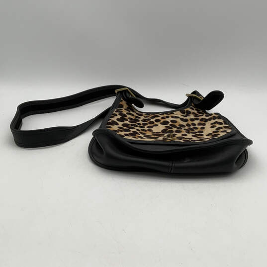 Leather Crossbody Bag with Check Print and Adjustable Strap