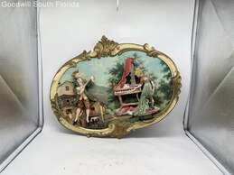 Vintage 3D Empire Figural Art Wall Plaque Ornate Frame Italy