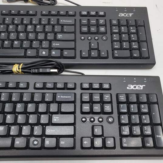 Lot of 2 Acer USB PC Keyboards Model PR1101U image number 3