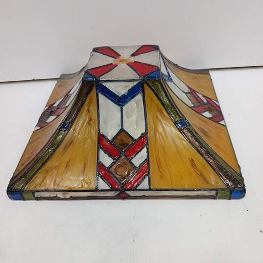 Stained Glass Pattern Square Glass Lampshade image number 2