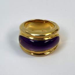 Designer RLM Studio Gold-Tone Amethyst Purple Brass Fashionable Band Ring alternative image
