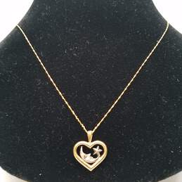 RBD 14K Gold / 925 Moon, Star & Heart Pendant Necklace 1.7g alternative image