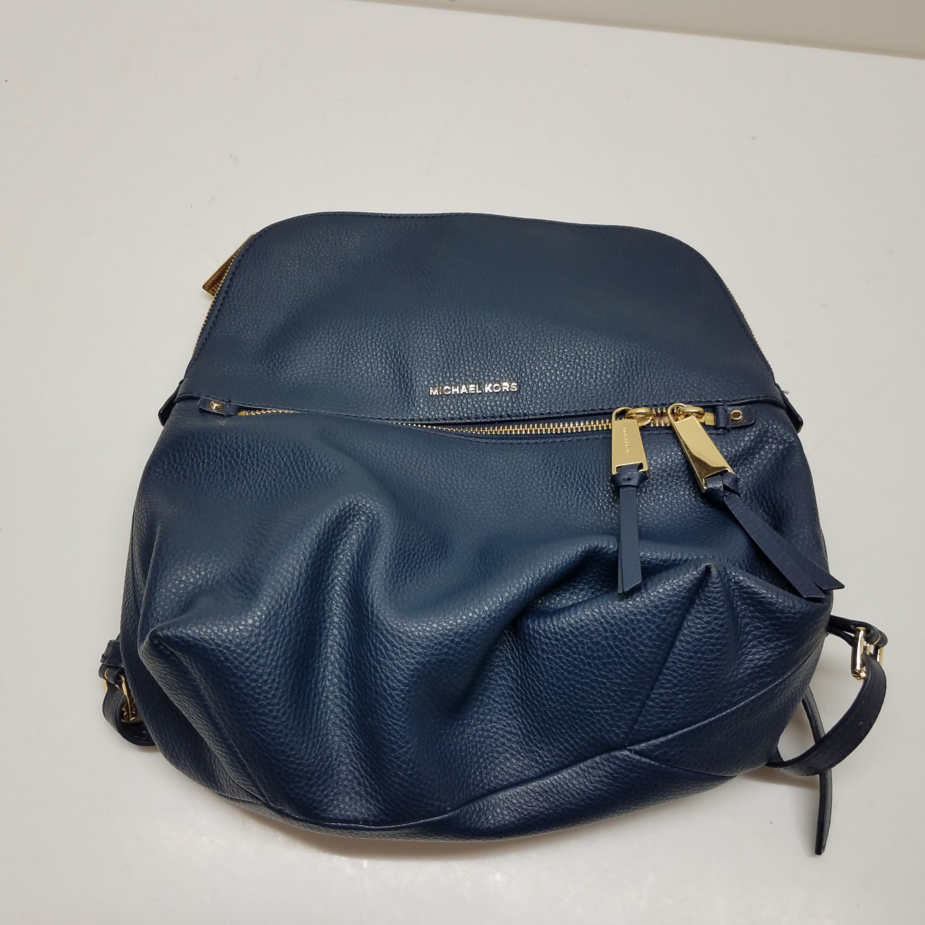 Michael Kors Backpack Daypack 35S7SAYB1L Abbey leather blue Women Used –  JP-BRANDS.com
