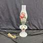 Vintage Floral Milk Glass Oil Lamp image number 1