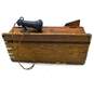 Antique Kellogg Dark Oak Wood Hand Crank Wall Telephone w/ Internals image number 6
