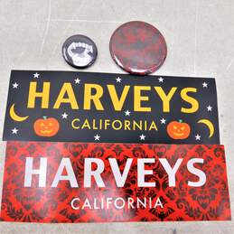 Harveys Halloween Vamp & Black Skull Shopper Tote Bags w/ Bumper Stickers Mirror & Pin alternative image