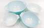 Vintage Pyrex Amish Butterprint Turquoise Blue Cinderella Mixing Bowls Set of 4 image number 1