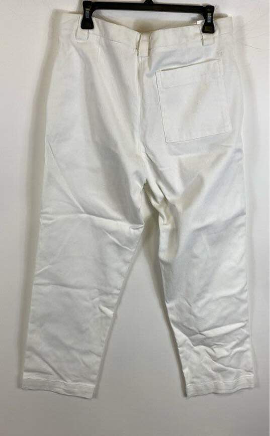 Lardini Mens White Flat Front Pockets Straight Leg Cargo Pants Size 48 image number 2