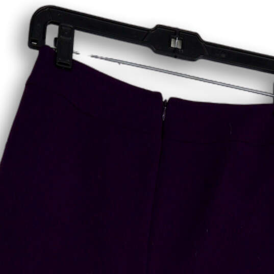 Womens Purple Flat Front Back Zip Straight And Pencil Skirt Size 2 image number 4
