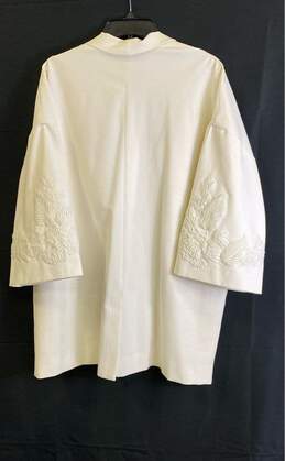 NWT Chico's Womens Cream Embroidered Lace-Applique Open Front Suit Jacket Size 2 alternative image