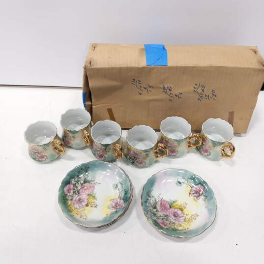 Lefton Tea Cups & Saucers #5383 12 Piece Set image number 2