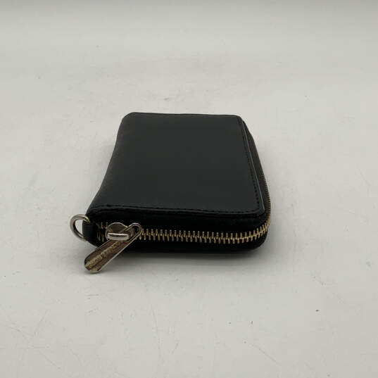 Womens Black Leather Card Holder Inner Divider Classic Zip Around Wallet image number 4