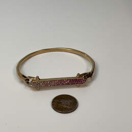 Designer Stella & Dot Gold-Tone Pink Rhinestone Classic Bangle Bracelet alternative image
