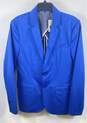 NWT Guess Mens Blue Long Sleeve Single Breasted Notch Lapel 2 Button Blazer Sz M image number 1