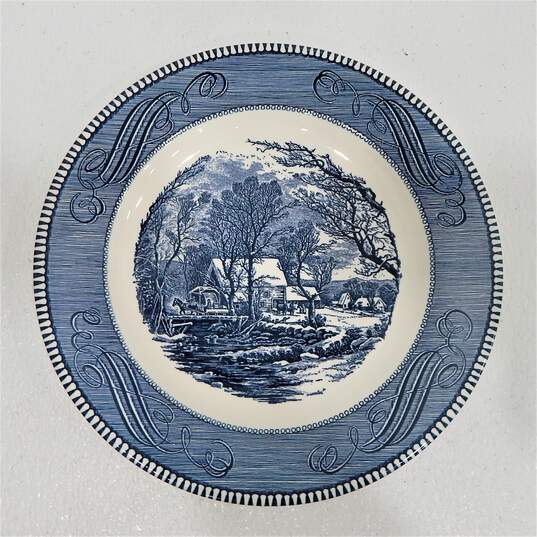 Vintage Currier & Ives The Old Grist Mill Dinner Plate Lot image number 2