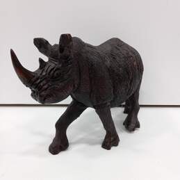 Mini Brown Resin Rhino Figurine