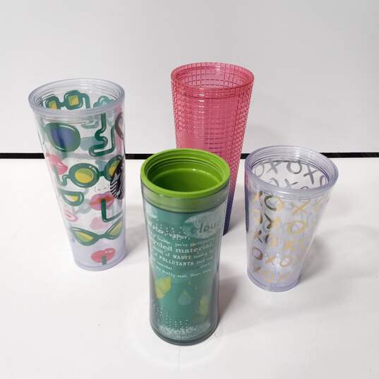 4pc Set of Assorted Starbucks Tumblers W/Lids image number 6