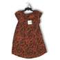 NWT Misguided Womens Bardot Shift Dress Paisley Ruffle Pleated Brown Size 12 image number 1