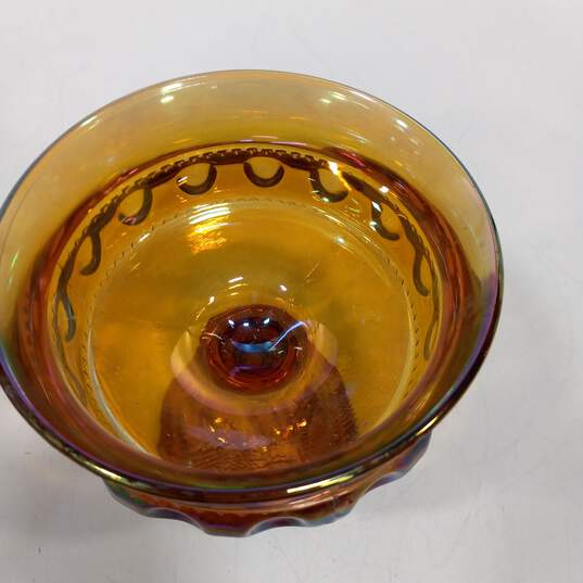 2PC Carnival Glass Candy Dish Bowl Bundle image number 3