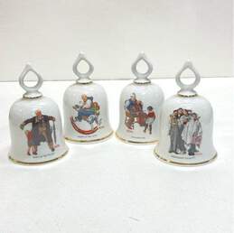 Danbury Mint Porcelain Norman Rockwell Limited Edition Set of 4 Bells