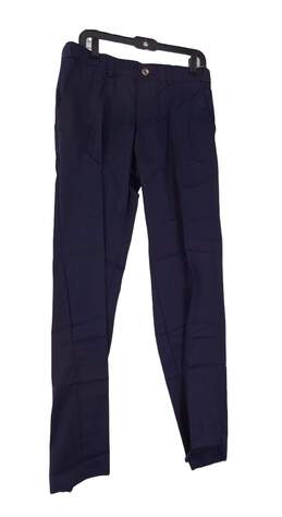 Banana Republic Men's Navy Blue Plaid Slim Fit Dress Pants - 36x34