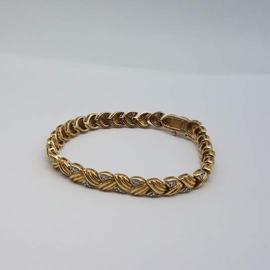 Ross Simons Gold Over Sterling Diamond Bracelet 17.5g image number 1