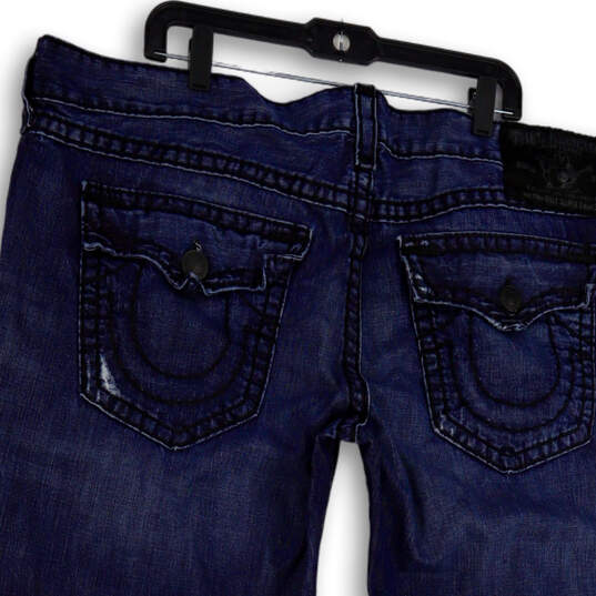 Mens Blue Denim Medium Wash Pockets Stretch Straight Leg Jeans Size 44 image number 4