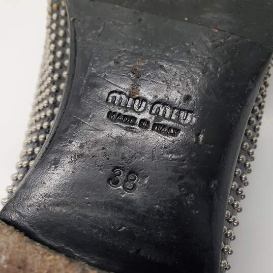 Miu Miu Women's Studded Black Leather Flats Size 38 EU / 7 US AUTHENTICATED image number 6