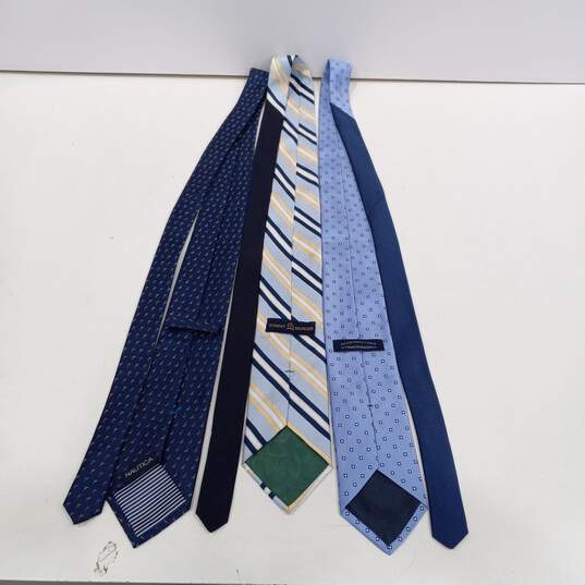 Bundle of 3 Assorted Blue Dotted & Striped Men's Ties image number 3