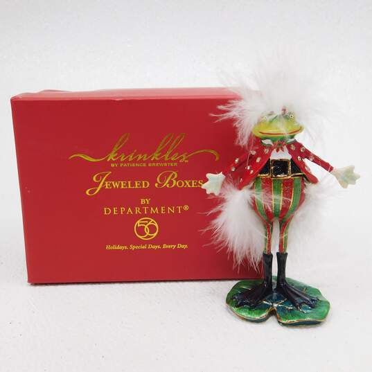 Department 56 Krinkles by Patience Brewster Santa Frog Jeweled Box IOB image number 1