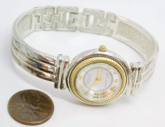 Ecclissi 925 Sterling & Vermeil Rope 3010 White Dial Ladies Bracelet Watch image number 6