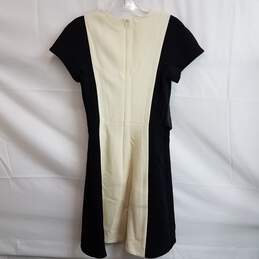 Proenza Schouler Women's Black/Ivory Wool blend Short Sleeve Belted Dress Size 2 alternative image