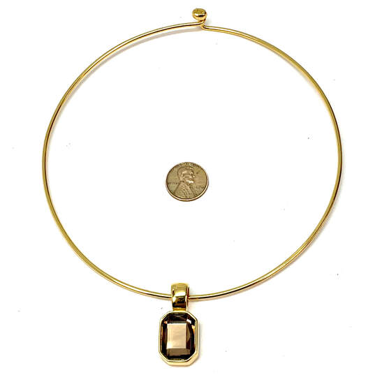 Designer Joan Rivers Gold-Tone Amber Stone Classic Choker Necklace image number 3