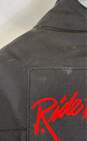 NWT Olympia Men's Black Gray Leather Long Sleeve Motorcycle Jacket Size 3 image number 4