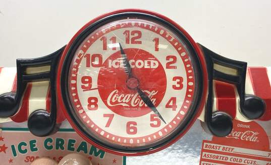 Coca-Cola Plastic Ice Cream Parlor Wall Clock-SOLD AS IS image number 4