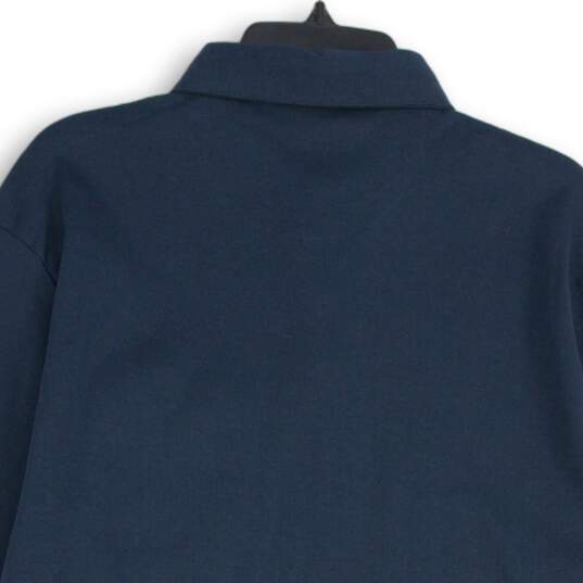 NWT Tahari Mens Blue Spread Collar Short Sleeve Polo Shirt Size XL image number 4