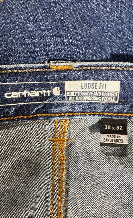 Carhartt Mens Blue Cotton Loose Fit Denim Utility Straight Leg Jeans Size 38X32 image number 5