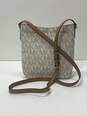 Michael Kors Hamilton Traveler Monogramed Crossbody Bag, White, Brown image number 2